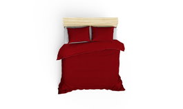 L'essentiel linge de maison Juego de funda de edredón Stripe - Claret Red v2 de satén de algodón